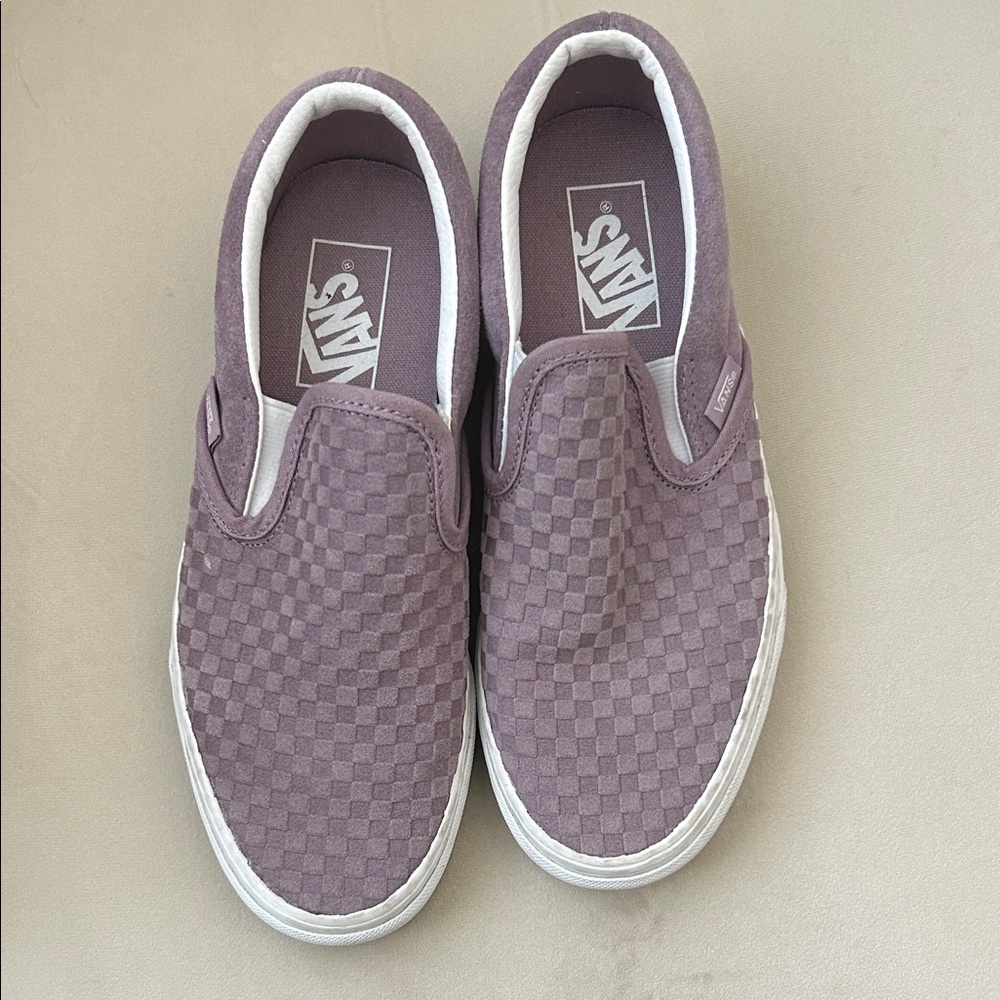 Vans Purple Checkered Slip-On Shoes